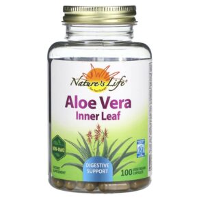 Thực phẩm chức năng Nature's Herbs Aloe Vera Inner Leaf 100 Vegetarian Capsules 041954179725
