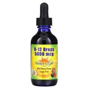 Thực phẩm chức năng Nature's Life B-12 Drops Sugar Free Wild Berry 5.000 mcg 2 fl oz (60 ml) 040647782273