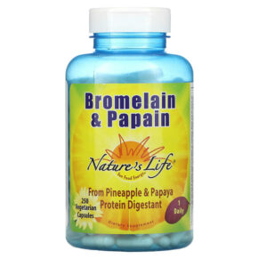 Thực phẩm chức năng Nature's Life Bromelain & Papain 250 Vegetarian Capsules 040647003569