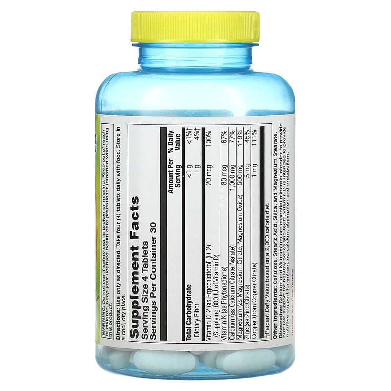 Nature's Life Calcium Citrate Malate 120 Tablets 2 Thực phẩm bổ sung Nature's Life Calcium Citrate Malate 120 Tablets 040647007482