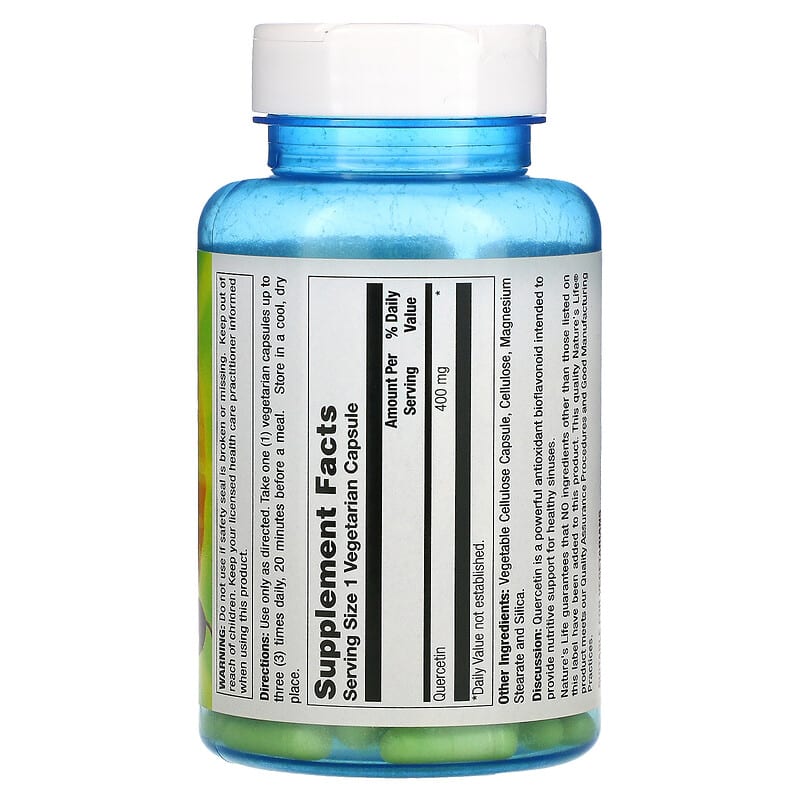Nature's Life Quercetin 400 mg 100 Vegetarian Capsules 2 Thực phẩm bổ sung Nature's Life Quercetin 400 mg 100 Vegetarian Capsules 040647006706