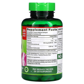 Thực phẩm bổ sung Nature's Truth Absorbable Calcium Plus D3 120 Quick Release Softgels 840093100672