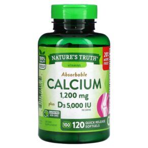 Thực phẩm chức năng Nature's Truth Absorbable Calcium Plus D3 120 Quick Release Softgels 840093100672
