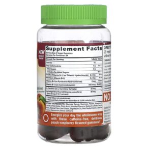 Thực phẩm bổ sung Nature's Truth B-12 Energy + Ashwagandha Gummies Natural Peach Raspberry 48 Vegan Gummies 840093115140