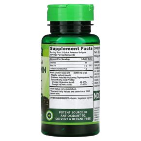 Thực phẩm bổ sung Nature's Truth Black Cumin Seed Oil 1.000 mg 50 Quick Release Softgels 840093113481