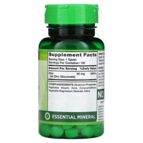 Thực phẩm bổ sung Nature's Truth Chelated Zinc 50 mg 100 Tablets 840093101532