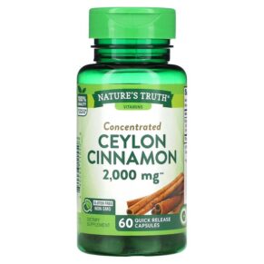 Thực phẩm chức năng Nature's Truth Concentrated Ceylon Cinnamon 2.000 mg 60 Quick Release Capsules 840093115508