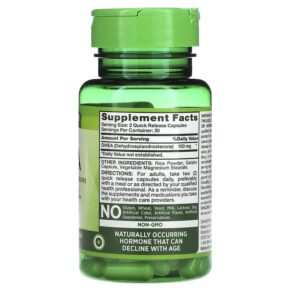 Thực phẩm bổ sung Nature's Truth DHEA 50 mg 60 Quick Release Capsules 840093109088