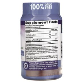Thực phẩm bổ sung Nature's Truth Extra Strength Melatonin Natural Berry 10 mg 70 Vegan Gummies 840093113719