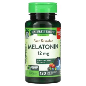 Thực phẩm chức năng Nature's Truth Fast Dissolve Melatonin Natural Berry 12 mg 120 Fast Dissolve Tablets 840093114143