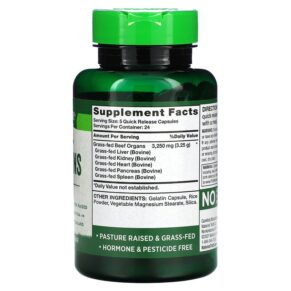 Nature's Truth Grass-Fed Beef Organs 650 mg 120 Quick Release Capsules 3 Thực phẩm bổ sung Nature's Truth Grass-Fed Beef Organs 650 mg 120 Quick Release Capsules 840093116659