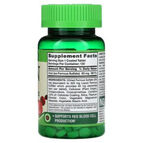 Thực phẩm bổ sung Nature's Truth Iron 65 mg 120 Coated Tablets 840093101341