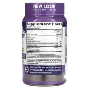 Thực phẩm bổ sung Nature's Truth Just 4 Kids Black Elderberry + Vitamin C Zinc Natural Berry Berry 50 Vegan Gummies 840093115157