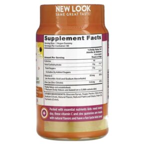 Thực phẩm bổ sung Nature's Truth Just 4 Kids Vitamin C + Zinc Natural Lemon-Licious 60 Vegan Gummies 840093115409