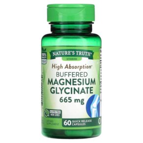 Thực phẩm chức năng Nature's Truth Magnesium Glycinate High Absorption 665 mg 60 Quick Release Capsules 840093111364