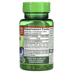 Thực phẩm bổ sung Nature's Truth Melatonin Natural Berry 5 mg 90 Fast Dissolve Tablets 840093101648