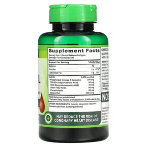 Thực phẩm bổ sung Nature's Truth Red Krill Oil with Omega-3 2.000 mg 60 Quick Release Softgels 840093101716