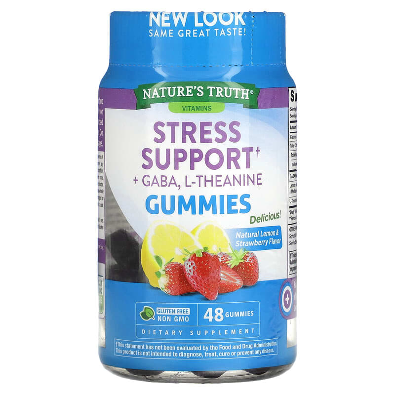 Nature's Truth Stress Support + GABA L-Theanine Natural Lemon & Strawberry 48 Gummies 8 Thực phẩm chức năng Nature's Truth Stress Support + GABA L-Theanine Natural Lemon & Strawberry 48 Gummies 840093114457