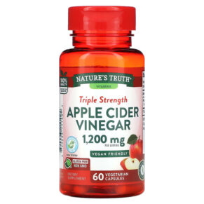 Thực phẩm chức năng Nature's Truth Triple Strength Apple Cider Vinegar 600 mg 60 Vegetarian Capsules 840093111494