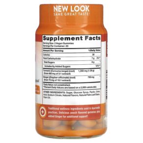 Thực phẩm bổ sung Nature's Truth Turmeric Curcumin + Ginger Natural Peach 70 Vegan Gummies 840093113764