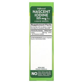 Thực phẩm bổ sung Nature's Truth Vitamins Nascent Iodine Liquid Drops Unflavored 325 mcg 2 fl oz (59 ml) 840093117489