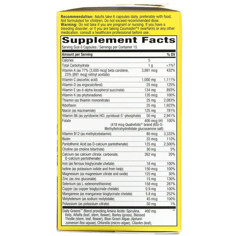 Nature's Way Alive! Max6 Potency Multivitamin 90 Capsules 2 Thực phẩm bổ sung Nature's Way Alive! Max6 Potency Multivitamin 90 Capsules 033674150900