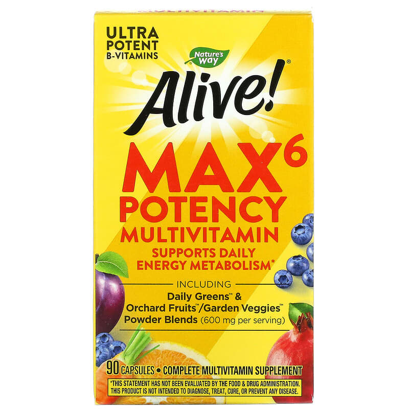 Nature's Way Alive! Max6 Potency Multivitamin 90 Capsules 8 Thực phẩm chức năng Nature's Way Alive! Max6 Potency Multivitamin 90 Capsules 033674150900