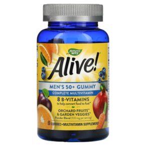 Thực phẩm chức năng Nature's Way Alive! Men's 50+ Gummy Complete Multivitamin Fruit Flavors 60 Gummies 033674159026