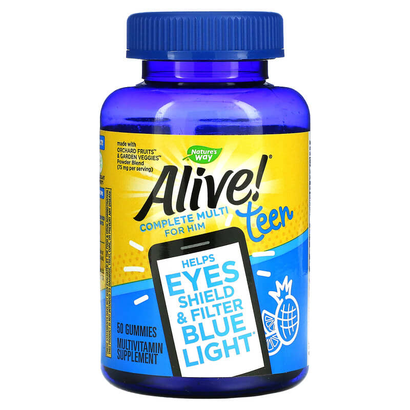 Nature's Way Alive! Teen Complete Multi for Him Fruit Punch 50 Gummies 8 Thực phẩm chức năng Nature's Way Alive! Teen Complete Multi for Him Fruit Punch 50 Gummies 033674133101