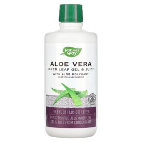 Thực phẩm chức năng Nature's Way Aloe Vera Inner Leaf Gel & Juice with Aloe Polymax 33.8 fl oz (1 Liter) 033674142813