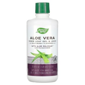Thực phẩm chức năng Nature's Way Aloe Vera Inner Leaf Gel & Juice with Aloe Polymax Wild Berry 33.8 fl oz (1 Liter) 033674142820