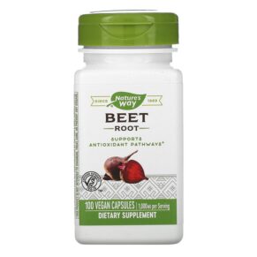 Thực phẩm chức năng Nature's Way Beet Root 500 mg 100 Vegan Capsules 033674104002