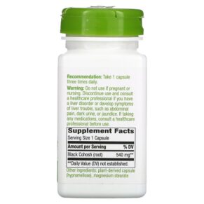 Thực phẩm bổ sung Nature's Way Black Cohosh Root 540 mg 100 Vegan Capsules 033674105009