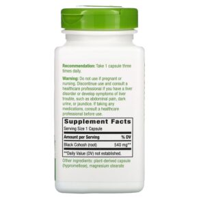 Thực phẩm bổ sung Nature's Way Black Cohosh Root 540 mg 180 Vegan Capsules 033674146903