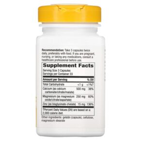 Nature's Way Calcium Mag & Zinc Mineral Complex 765 mg 100 Capsules 3 Thực phẩm bổ sung Nature's Way Calcium Mag & Zinc Mineral Complex 765 mg 100 Capsules 033674414101