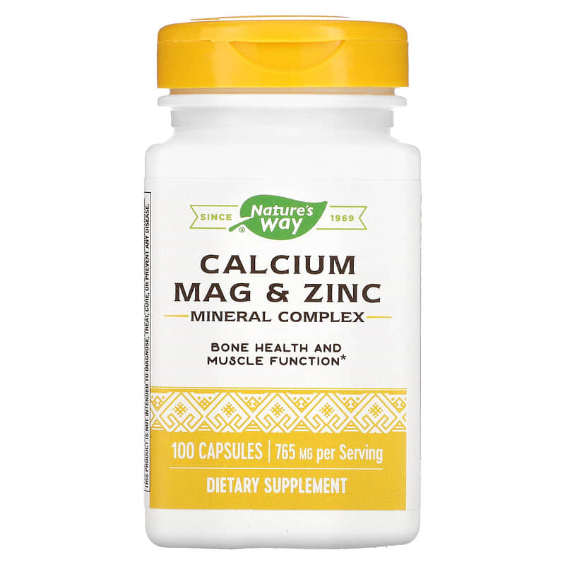 Nature's Way Calcium Mag & Zinc Mineral Complex 765 mg 100 Capsules 8 Thực phẩm chức năng Nature's Way Calcium Mag & Zinc Mineral Complex 765 mg 100 Capsules 033674414101