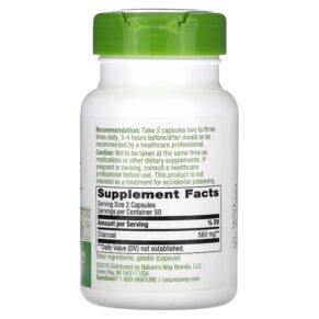 Thực phẩm bổ sung Nature's Way Charcoal Activated 280 mg 100 Capsules 033674020708