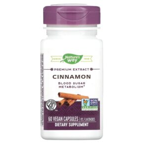 Thực phẩm chức năng Nature's Way Cinnamon Premium Extract 60 Vegan Capsules 033674154922