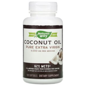Thực phẩm chức năng Nature's Way Coconut Oil Pure Extra Virgin 1.000 mg 120 Softgels 033674100097