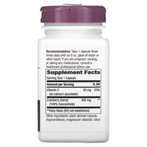 Thực phẩm bổ sung Nature's Way Cranberry 400 mg 120 Vegan Capsules 033674151358