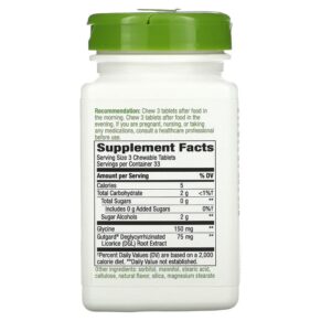 Thực phẩm bổ sung Nature's Way DGL Deglycyrrhizinated Licorice 100 Chewable Tablets 763948090211