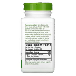 Thực phẩm bổ sung Nature's Way Echinacea Purpurea Herb 400 mg 180 Vegan Capsules 033674124086
