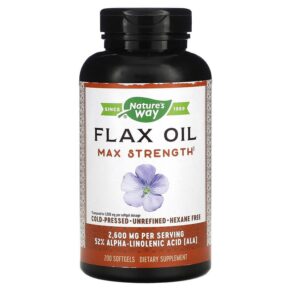 Thực phẩm chức năng Nature's Way Flax Oil Max Strength 1.300 mg 200 Softgels 033674154250