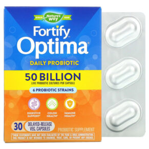 Thực phẩm chức năng Nature's Way Fortify Optima Daily Probiotic 50 Billion 30 Delayed-Release Vegetarian Capsules 033674103371