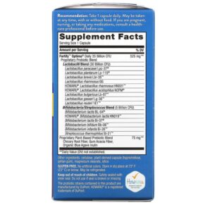 Thực phẩm bổ sung Nature's Way Fortify Optima Daily Probiotic + Prebiotics 35 Billion  60 Delayed-Release Veg. Capsules 033674156537