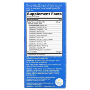 Thực phẩm bổ sung Nature's Way Fortify Women's Probiotic + Prebiotics Everyday Care 30 Billion 30 Delayed-Release Veg. Capsules 033674102954