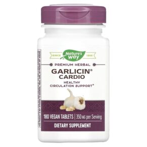 Thực phẩm chức năng Nature's Way Garlicin Cardio 350 mg 180 Vegan Tablets 033674150672