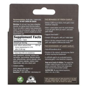 Thực phẩm bổ sung Nature's Way Garlinase 5000 320 mg 100 Enteric-Coated Tablets 763948085019