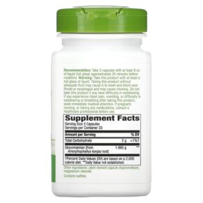 Thực phẩm bổ sung Nature's Way Glucomannan from Konjac Root 665 mg 100 Vegan Capsules 033674136751