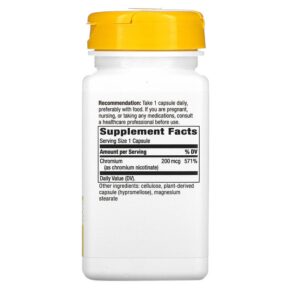 Thực phẩm bổ sung Nature's Way GTF Chromium 200 mcg 100 Vegan Capsules 033674410219